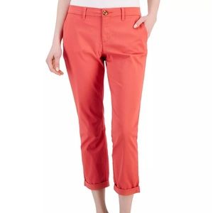 Tommy Hilfiger Women’s Hampton Stretch Slim Chino Sz 12 -Coral NWT